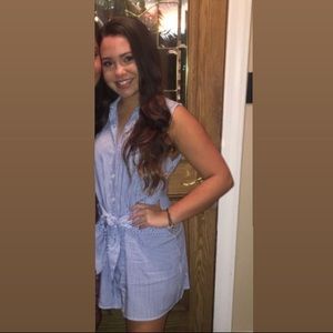 Blue Striped Tie Dress